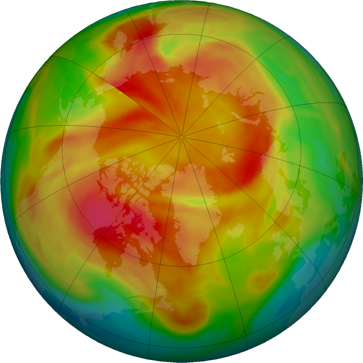 Arctic ozone map for 25 March 2023